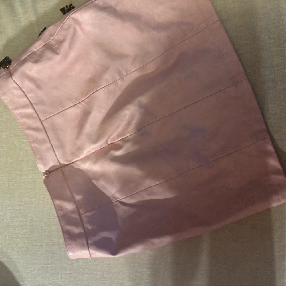 Sugar Thrillz Pink Mini Skirt with Silver and Red Accents - Picture 4 of 5
